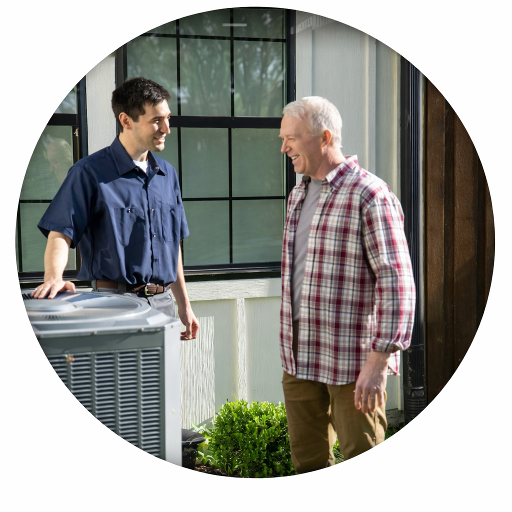 Technician with happy customer